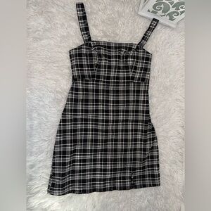 Hollister Black and White Plaid Mini Dress
